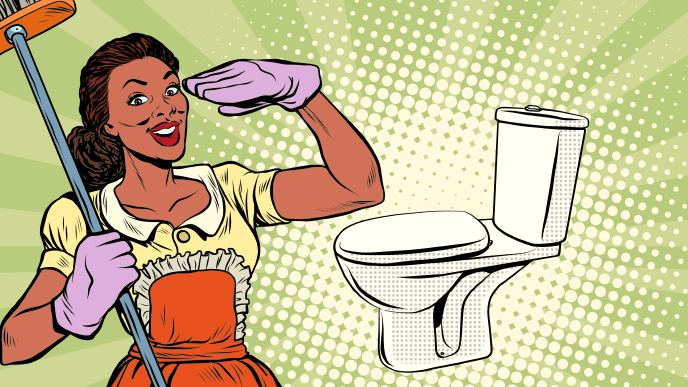 トイレ掃除のやる気満々な女性のイメージ